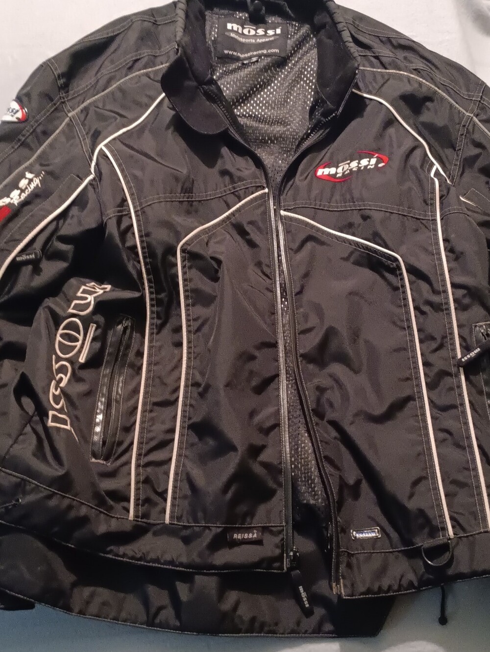 Vintage Mossi Motorcycle With Liner Men's Black Performance Jacket Size XL.